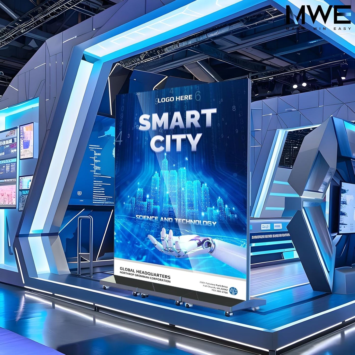 80 Inch LED Digital Signage Display, Foldable Seamless Stitching Kiosk, P1.86 GOB LED Screen Poster with Flight Case, Commercial Advertising Display for Events, Rentals and Weddings (Black, 1 Unit)