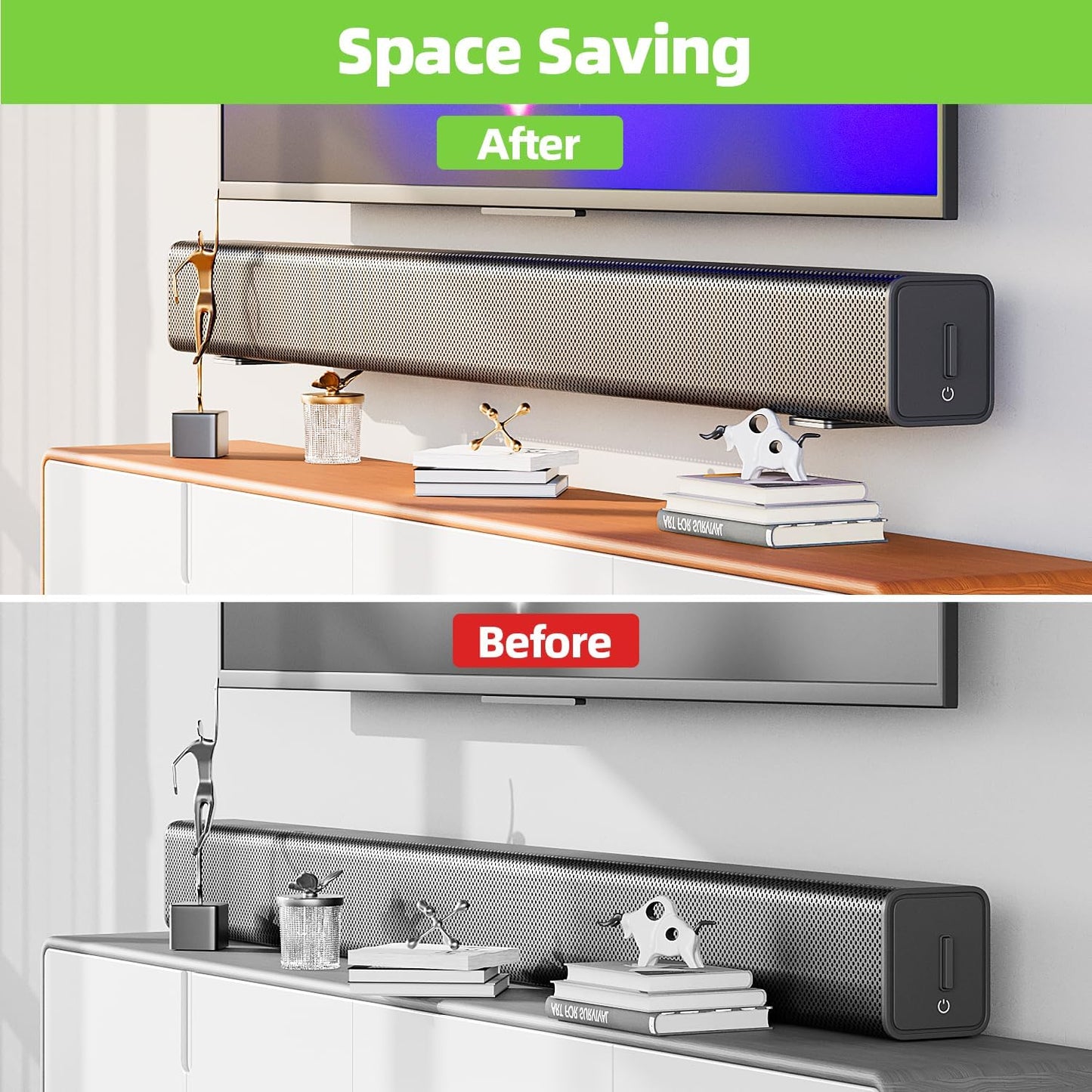 USX MOUNT Soundbar Mount for Samsung, Sony, LG, Vizio, Bose, Onn & More Sound Bar Mounts-Universal Soundbar Mounting Bracket Under TV, Floating Speaker Wall Mount 1 Pair Soundbar Shelf
