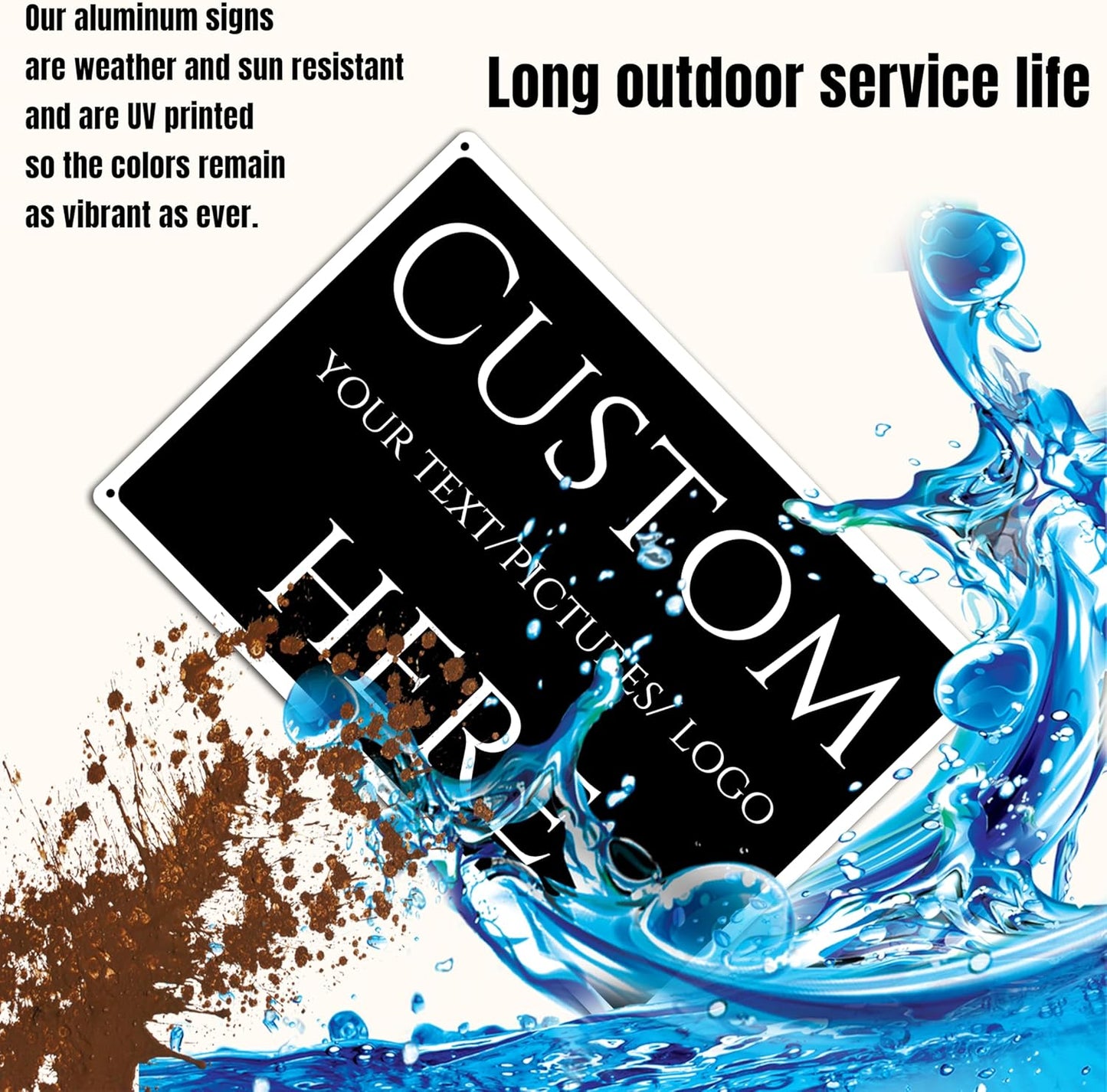 Aluminum Weatherproof Metal Sign, Customize for Office, Business, Workplace, Home, Delivery Signs (18 * 14 Inch, Black, Modern Style)