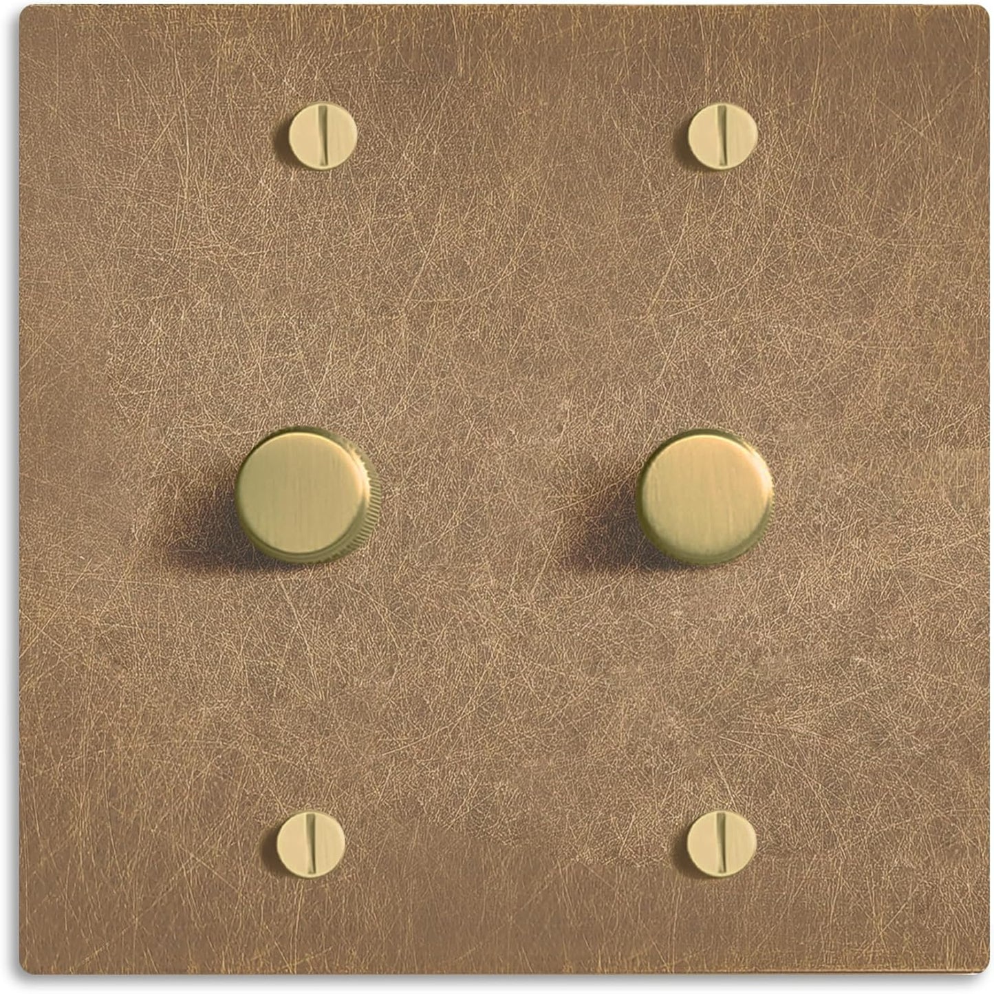 SELECT Vintage Brass Dimmer Light Switch, 1 Way Rotary Dimmer, 2 Gang TRIAC/Leading Edge Dimmable LED Light Switch, 15A 120V AC with Brass Knob, Faceplate & Dimming Module, UL Listed