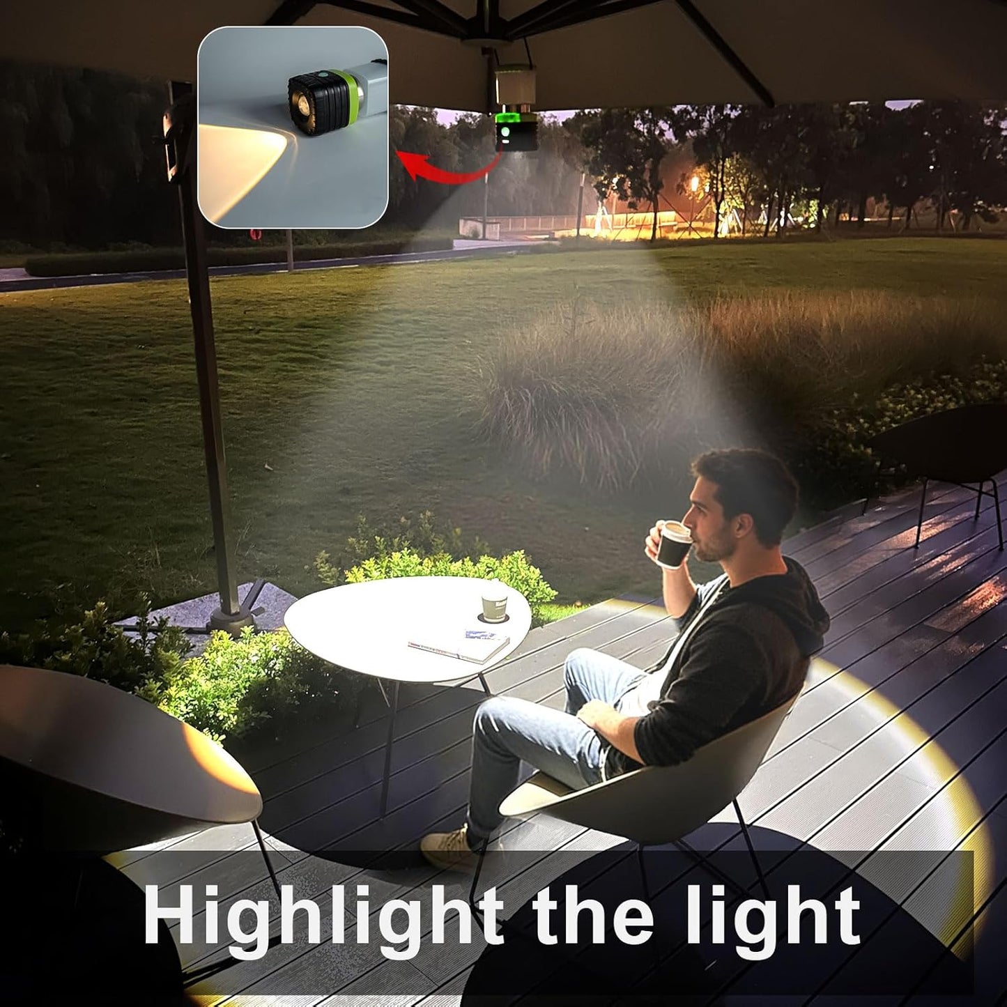 1PCS 6500K White Light LED Camping Lantern Rechargeable 1000LM, 4500mAh Power Bank, Flashlight for Hurricane Emergency, Hiking, IP44 Waterproof Lantern(Black)