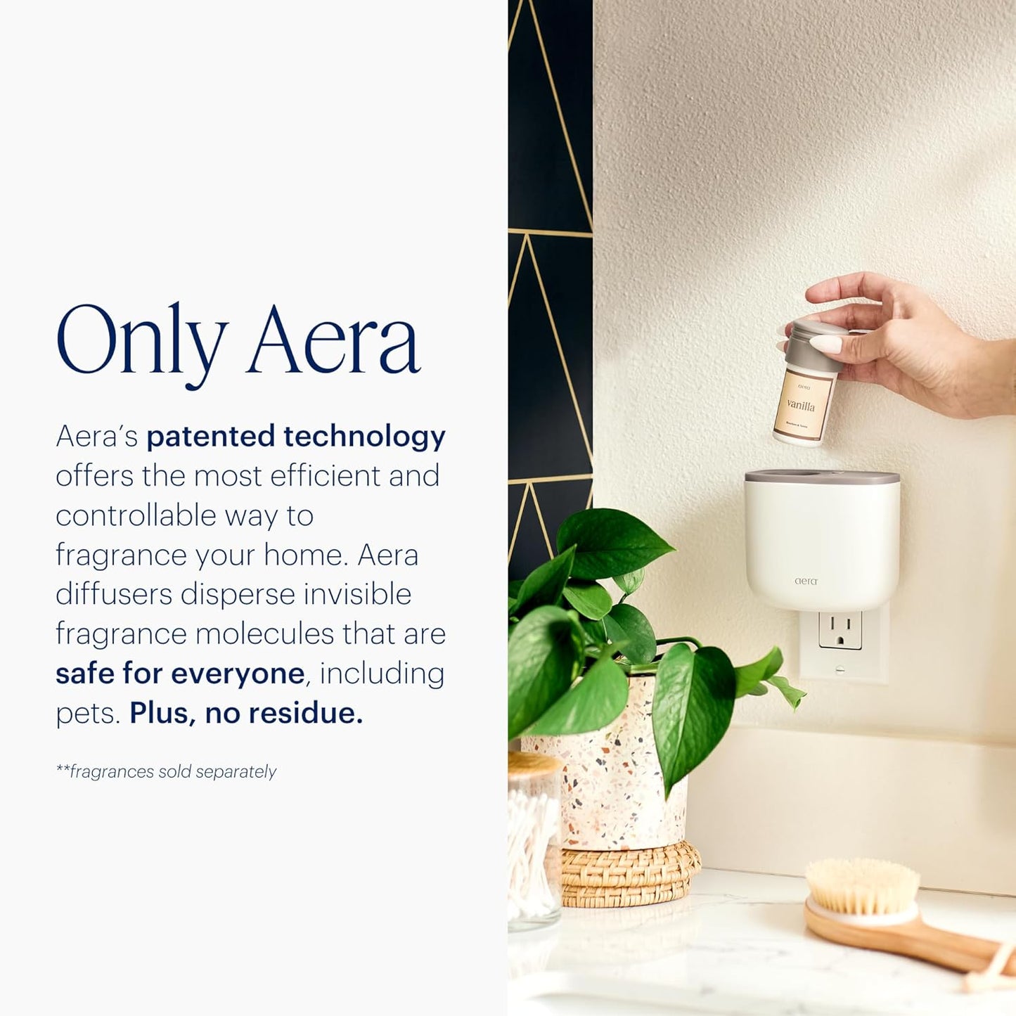 Aera Mini Home Fragrance Diffuser and Mini Beach House Scent Refill Bundle - for Rooms 100-500 Sq Ft - Alexa Compatible, Hypoallergenic, Family and Pet Safe, App Controlled