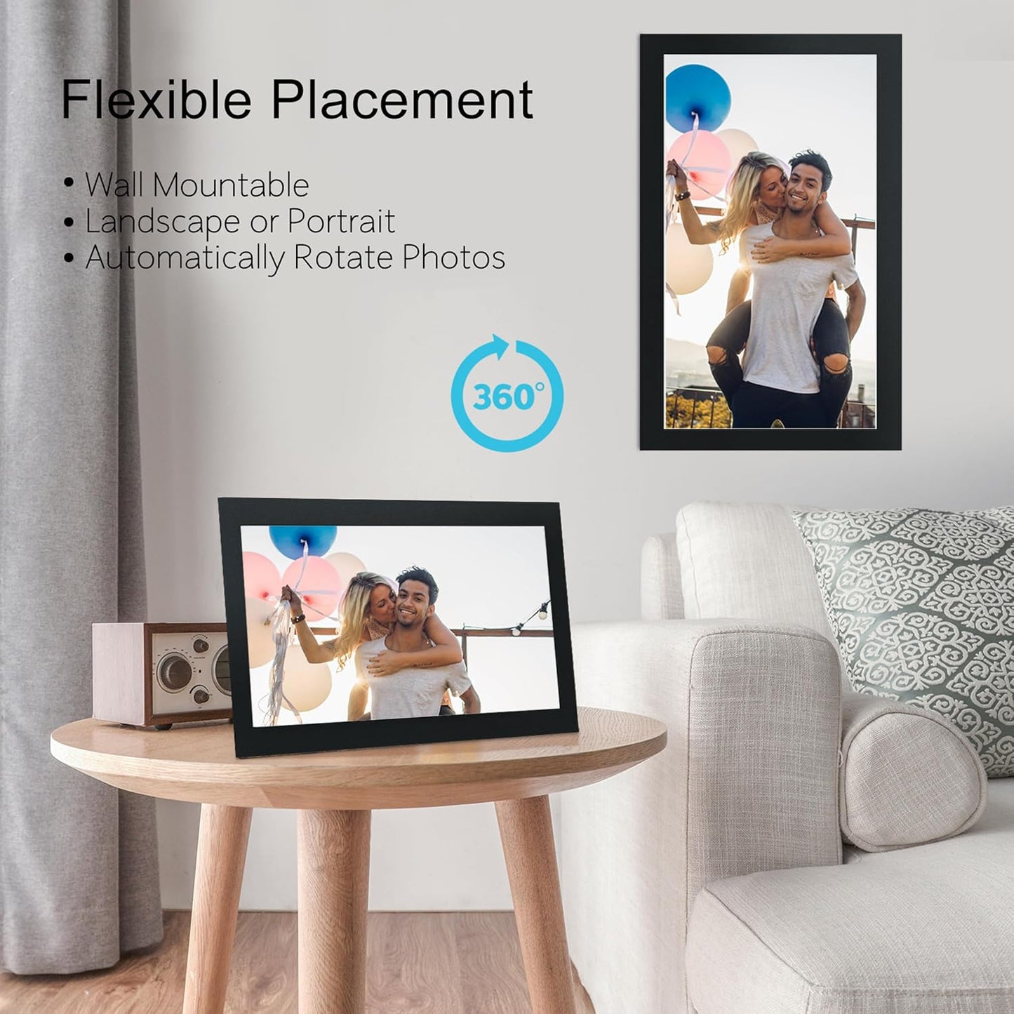 15.6'' Extra Large Digital Picture Frame WiFi Smart Digital Photo Frame 1920 * 1080 FHD Touchscreen 32GB Storage Space,Digital Using App Remotely Send Photos and Videos