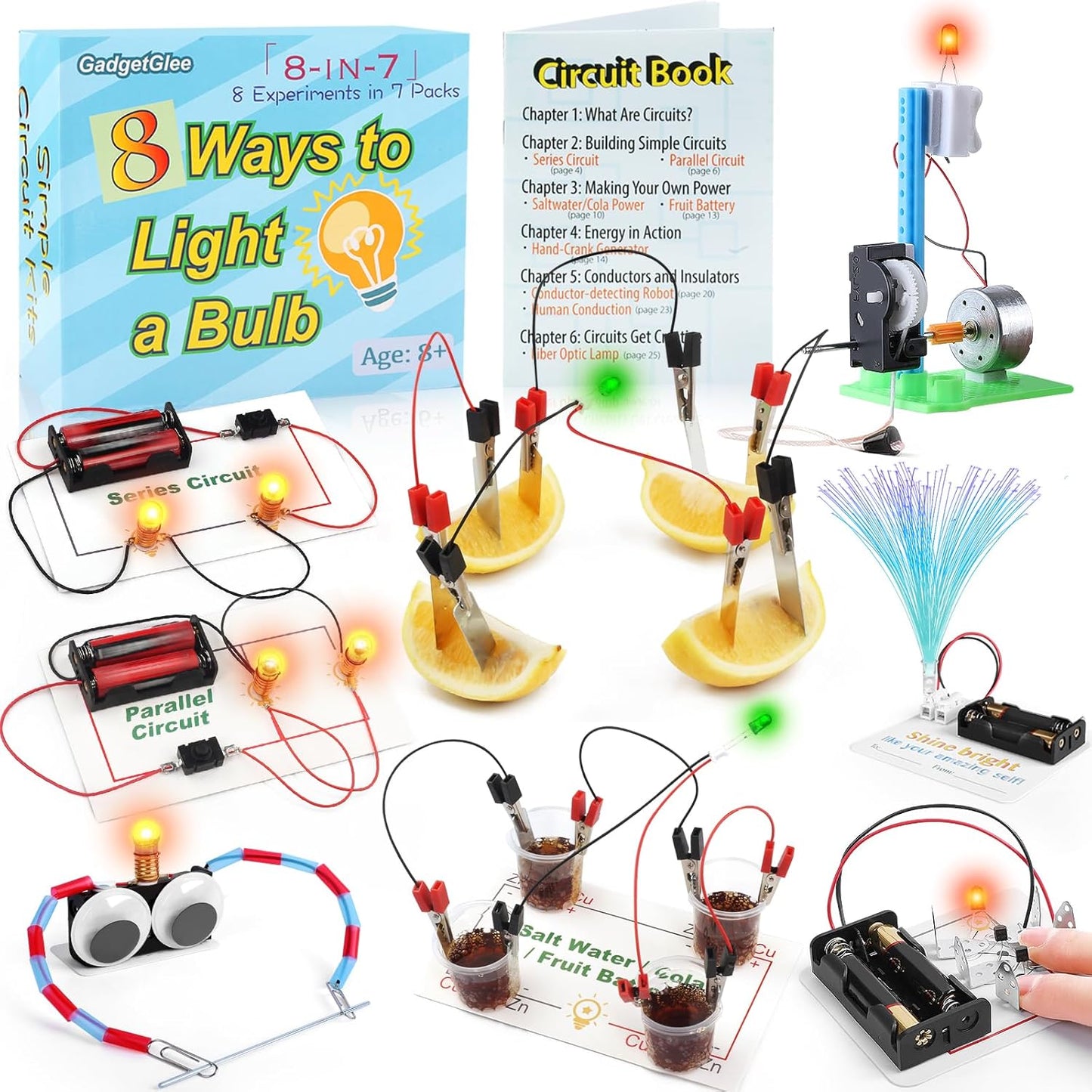 Science Circuit Kit Electricity for Kids Age 8-12, STEM Electrical Circuits Light Bulb Experiment, Electric Energy Technology Project Kits, STEAM Toys Science Gifts for 8 9 10 Year Old Boys Girls