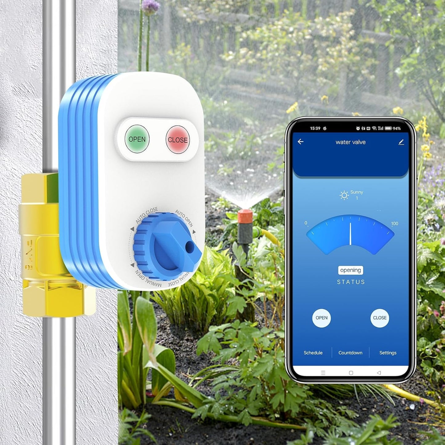 FRANKEVER DN20 Smart Water Valve, 3/4 Inch WiFi Water Timer for Garden Hose, Sprinkler Timer Auto Watering with Manual Button Control, Compatible with Alexa, Google