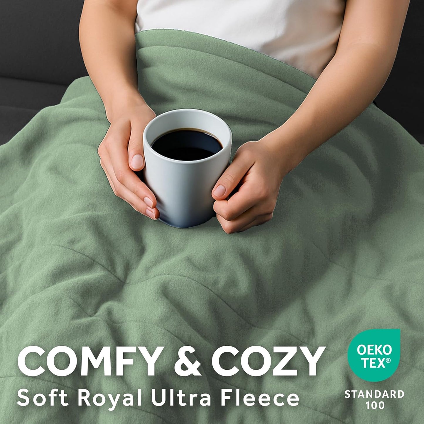Sunbeam Royal Ultra Fleece Heated Electric Blanket Full Size, 84" x 72", 12 Heat Settings, 12-Hour Selectable Auto Shut-Off, Fast Heating, Machine Washable, Warm and Cozy, Matcha