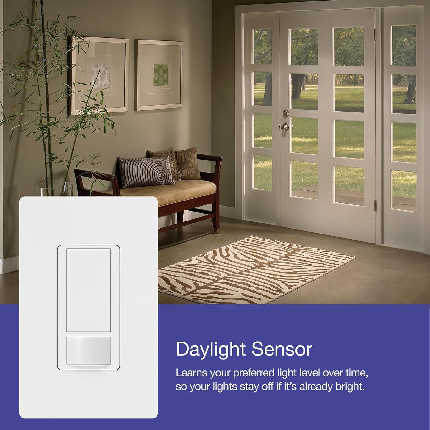 Lutron Maestro Motion Sensor Light Switch Indoor for Bathroom, Garage, Laundry Room, Closet, Occupancy Sensor Light Switch, Single-Pole, No Neutral, MS-OPS5M-IV