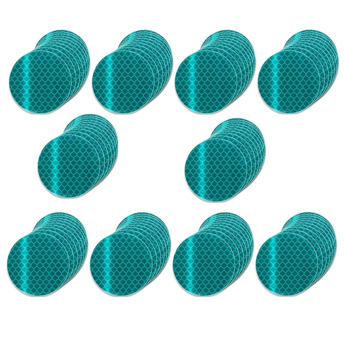 Non Fading Green Reflective Stickers 2-inch Diameter Round Reflector, Outdoor Waterproof High Visibility Warning Adhesive Tape (100 Pcs)