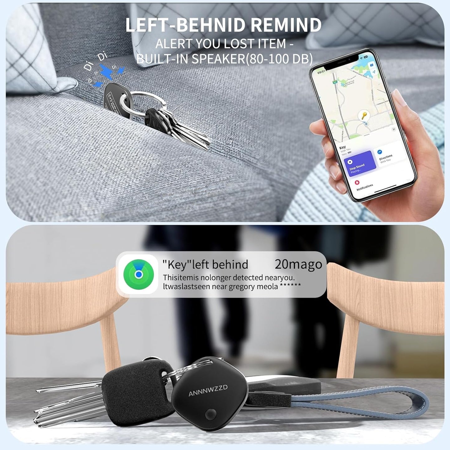 ANNNWZZD Air-Tag 2 Pack Item Finders with Apple Find My APP (iOS Only) Air Tags Help You Track Your Keys, Wallet, Luggage, Backpack, Super Lightweight (White+Black, 2 Pack)