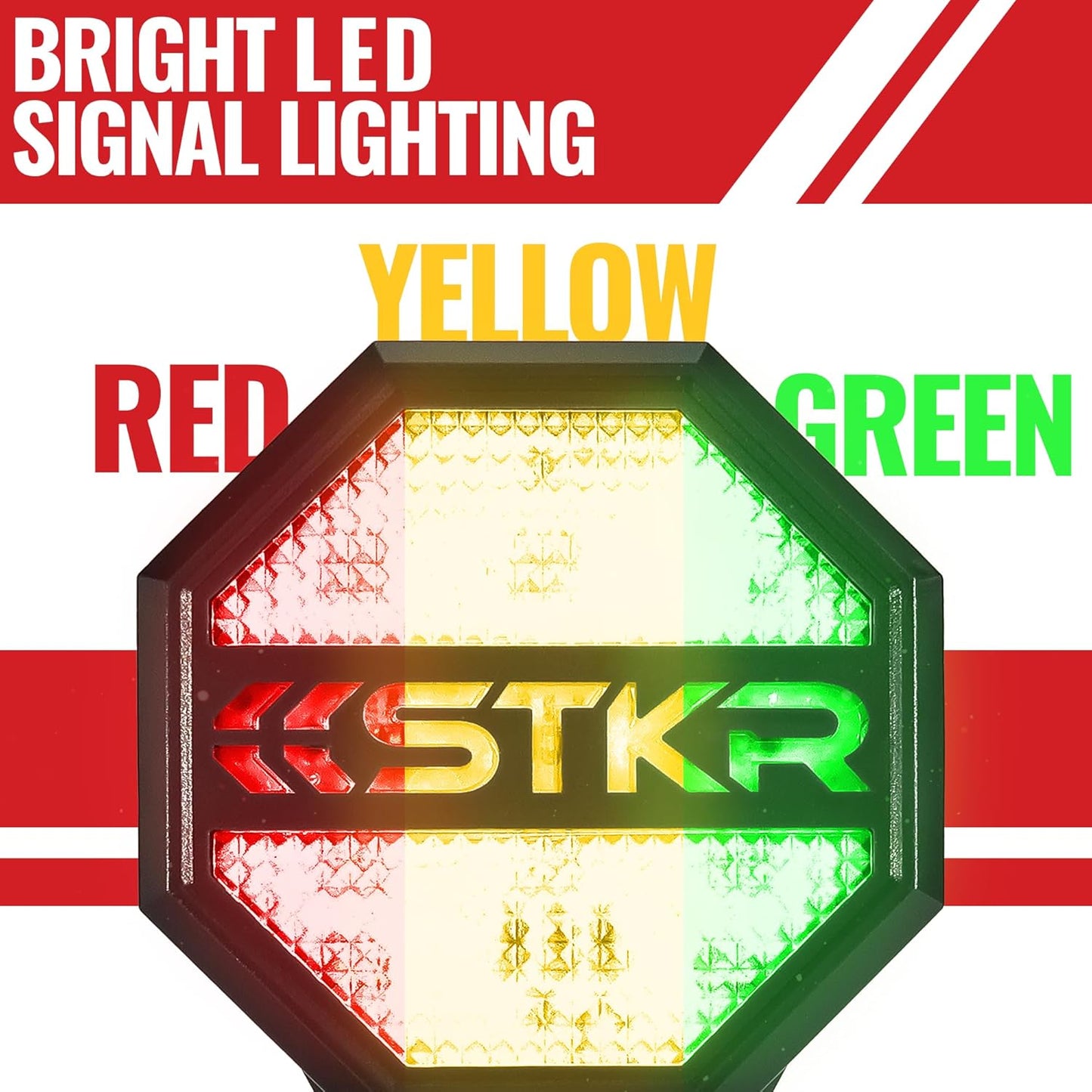 STKR Garage Parking Sensor – Adjustable Ultrasonic Car Stop Assistant with Red/Yellow/Green LED Display – Set Stop Distance 6"–6 ft – Battery or USB Powered – Easy Wall-Mount Install – Dark Grey