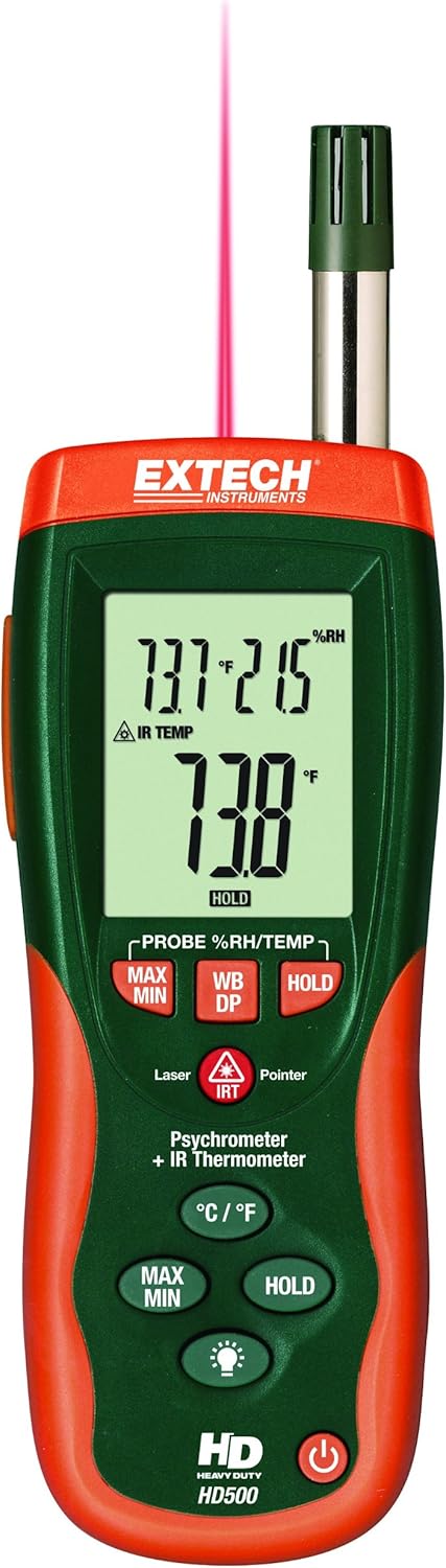 EXTECH HD500 - Psychrometer with 30:1 Infrared Thermometer