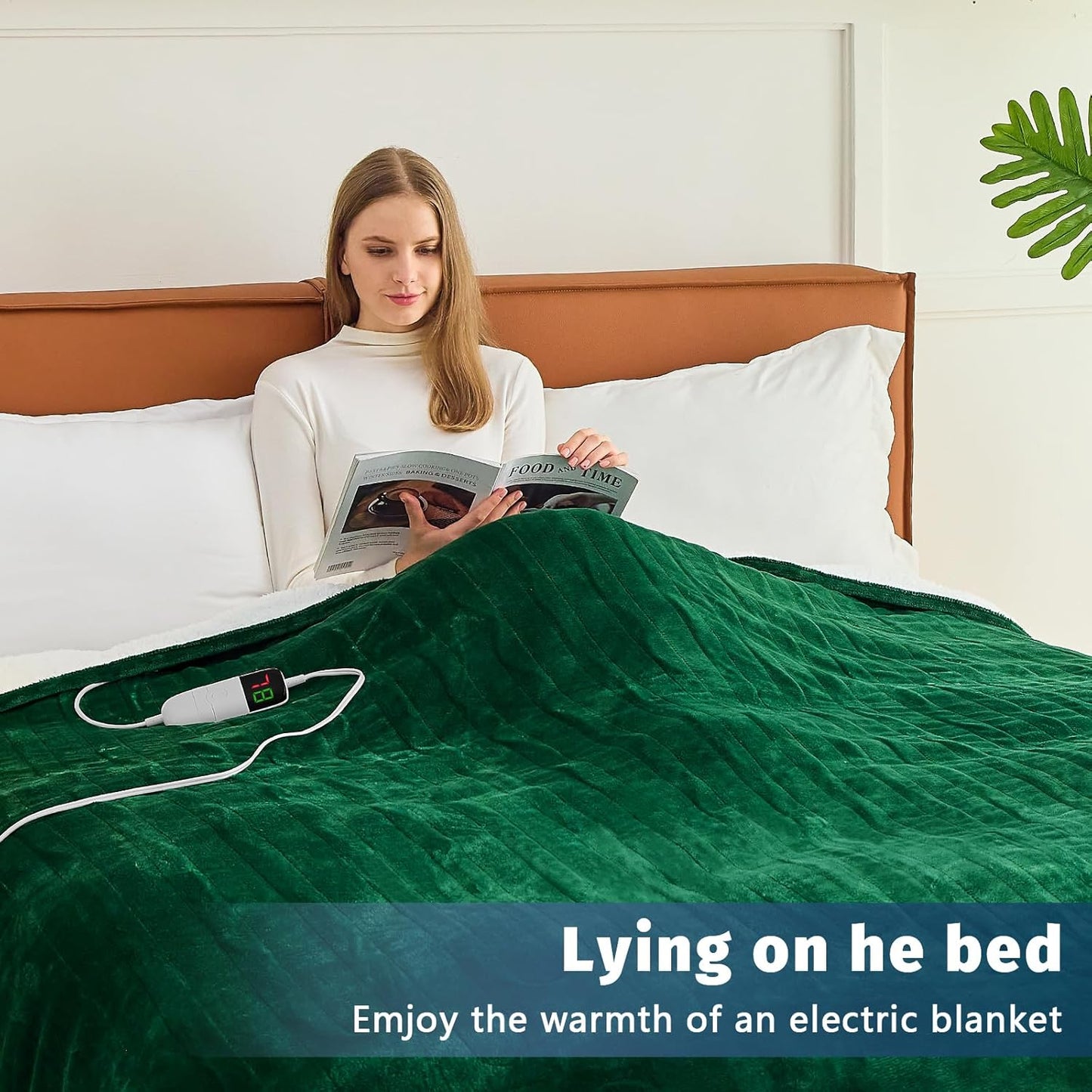 BOMOVA Heated Electric Blanket Full Size - 72" x 84" Heating Blanket with 10 Heating Levels & 8 Hours Auto Off, Warm Flannel Blanket, Christmas Birthday Gifts for Women