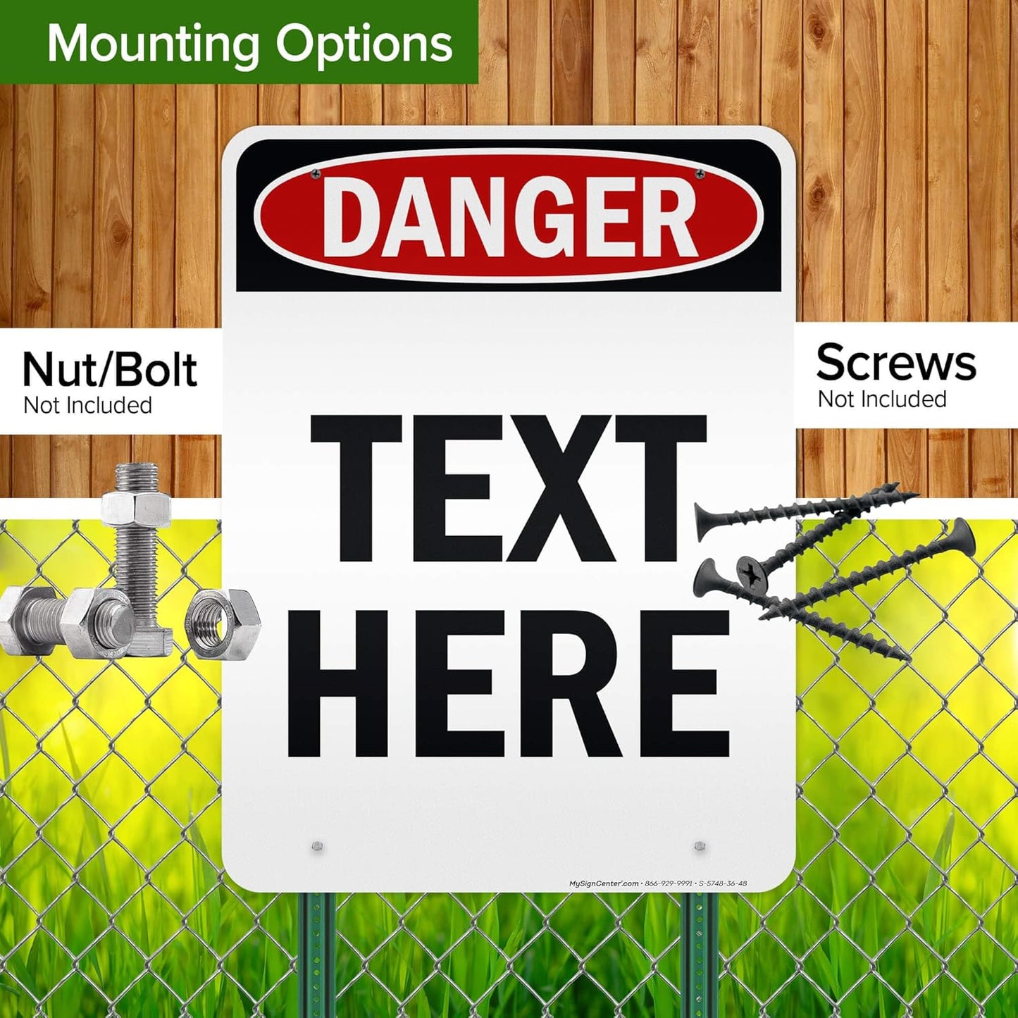 Custom Danger Sign, OSHA Sign, 36x48 Inches, Reflective, Rust Free DiBound, Fade Resistant, Made in USA by My Sign Center