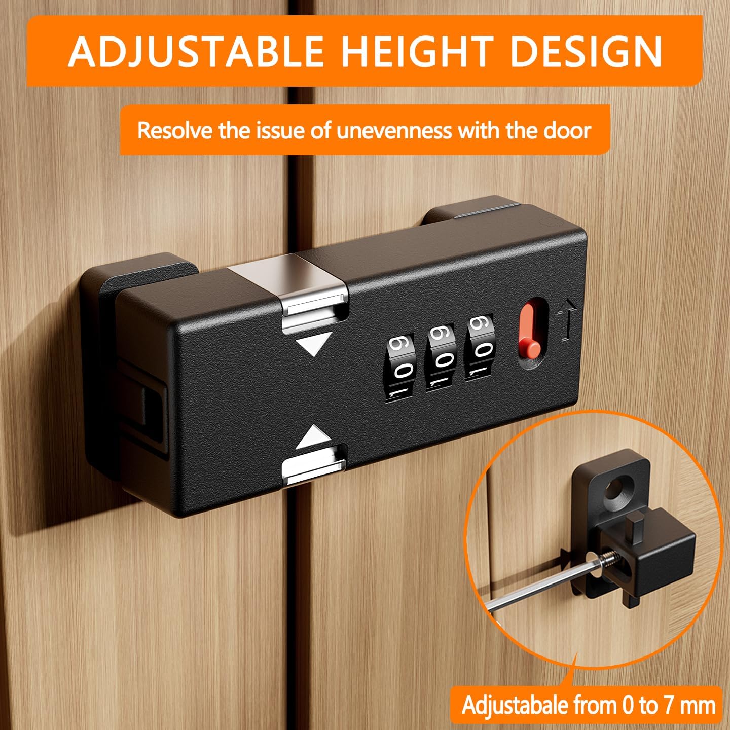 Cabinet Lock，Barn Door Latches,3-Digit Combination Security Locks,Combination Security Lock,for Office File Cabinet,Drawers,Locker,Small Door,Cupboard (1, White_180 Degree)