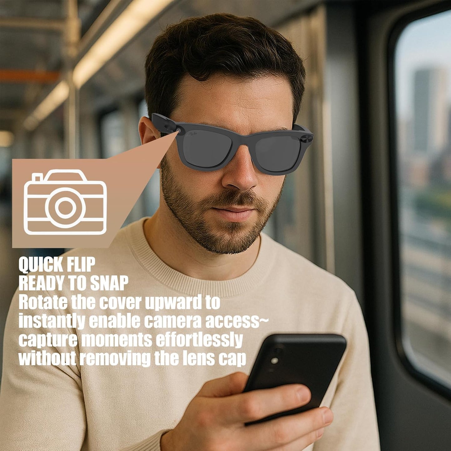 LED Light Privacy Cover for Ray-Ban Meta Smart Glasses – Rotating Camera Lens Shutter Compatible with Wayfarer/Skyler/Headliner(Gen 2), 6PCS Rotating LED Light Blocker Glasses Accessories