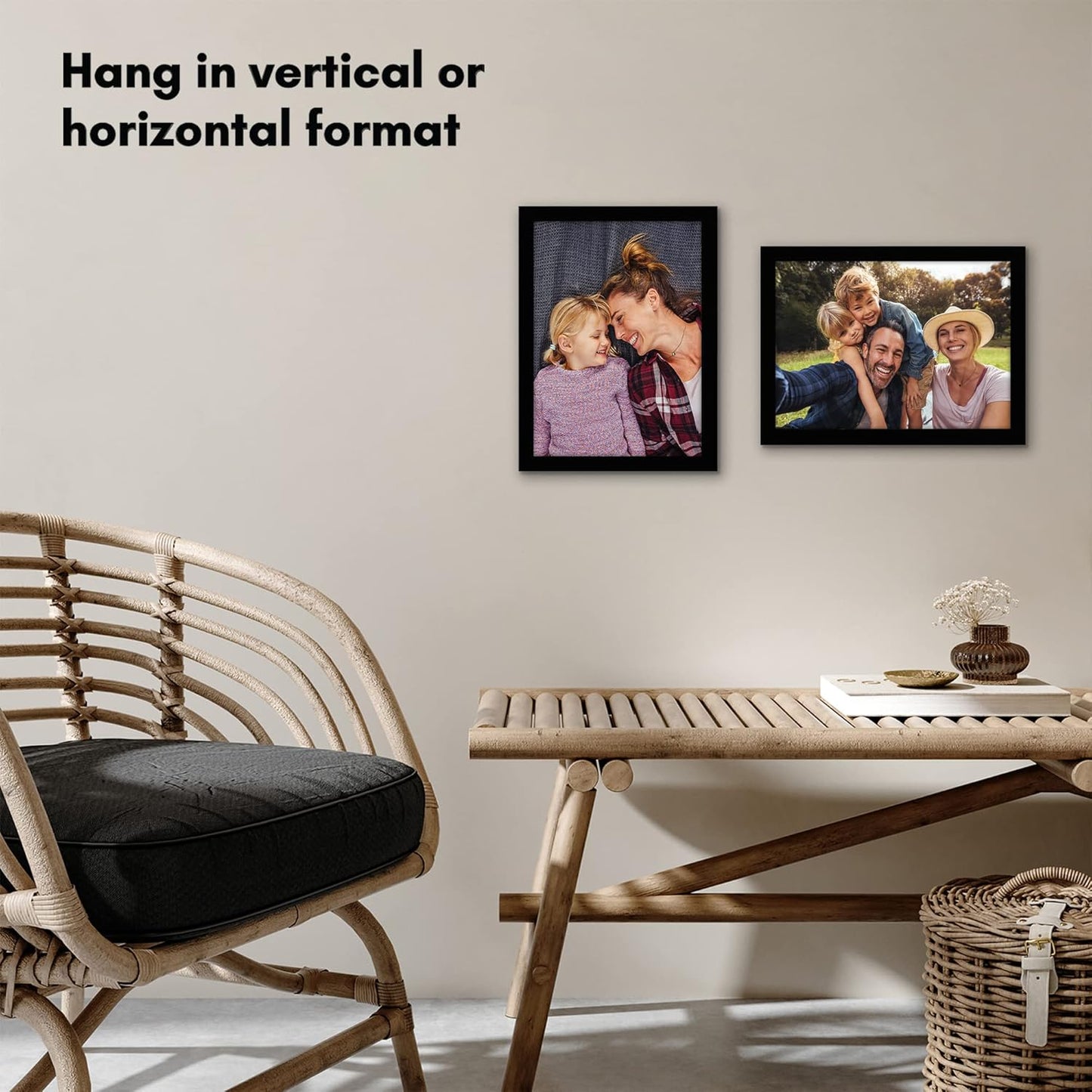 Americanflat 10x14 Picture Frame with Shatter-Resistant Glass - Signature Collection - Gallery-Style Frames Made of Engineered Wood - Photo Frame for Wall Display - Black