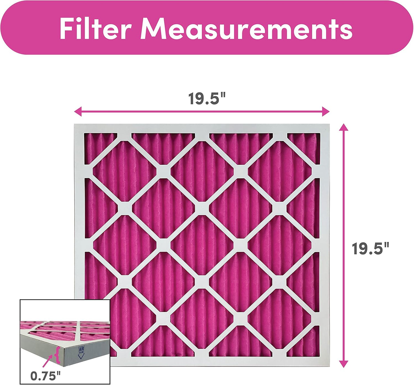 Colorfil 20x20x1 Air Filter (4-Pack) | Made in the USA | Color Changing | Remove Cat and Dog Odor | MERV 8 for Pet Hair Dander and Dust | 19.5"x19.5"x0.75" Exact Size