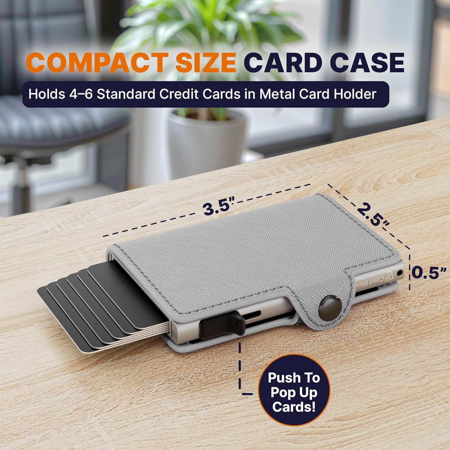 Conceal Plus Small RFID Wallet for Women, Slim Compact RFID Blocking Credit Card Holder Womens Wallet, Smart Pop Up Minimalist Card Case, Holds 4-6 Standard Cards Plus Cash & ID, Compact Travel Wallet