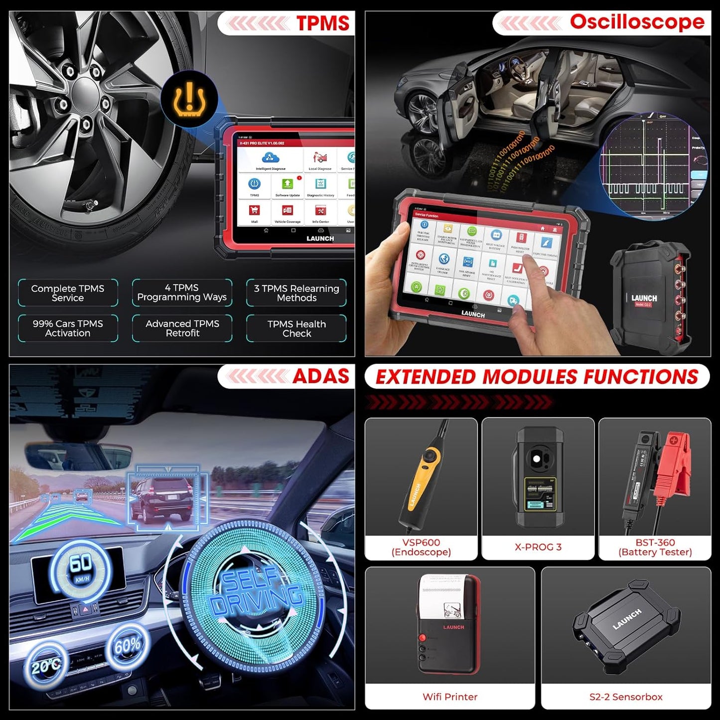 LAUNCH X431 PRO Elite OBD2 Scanner, 2025 All-in-One New Bidirectional Scan Tool with CANFD DOIP, ECU Diagnostics,38+ Resets, Full System,FCA Autoauth,VAG Guide, 2 Years Update Included