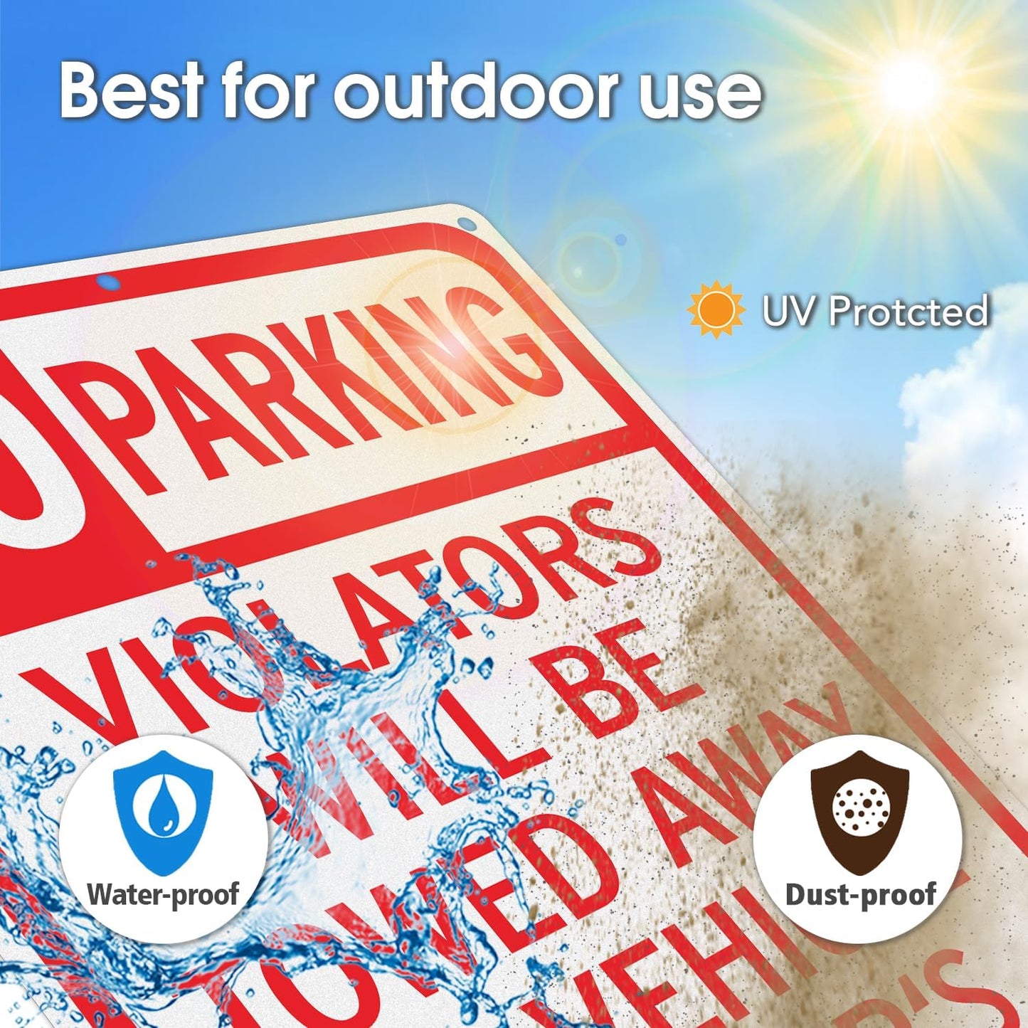 GicnKeuz Large No Parking Signs,14x10 Inches Violators Will Be Towed Away at Vehicle Owner's Expense Signs, Reflective Aluminum, Fade Resistant,Indoor or Outdoor Use (2-Pack)