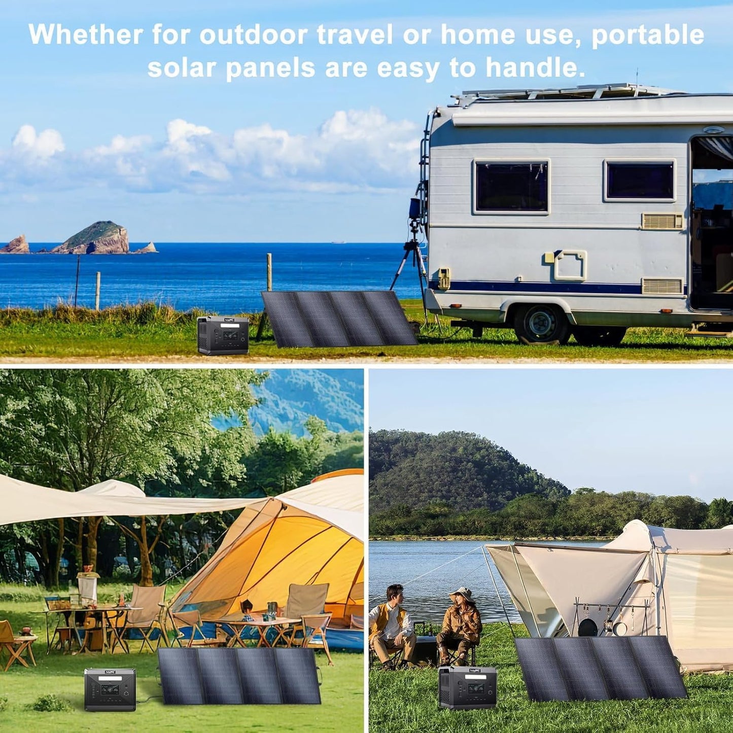 400 Watt Portable Solar Panel 18V, Foldable Solar Panel Design (27.5lbs), 23.4% High-Efficiency Monocrystalline for Portable Power Station, Foldable & Durable, for RV, Camping, Home Backup