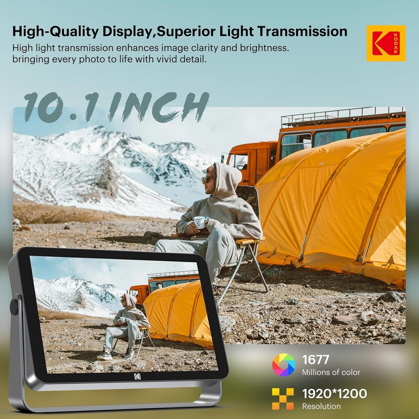 KODAK 10.1 Inch WiFi Digital Picture Frame with 64GB Storage, Electronic Smart Digital Photo Frame 1920x1200 IPS Touch Screen, Auto-Rotate, Share Moments Instantly Gifts for Women
