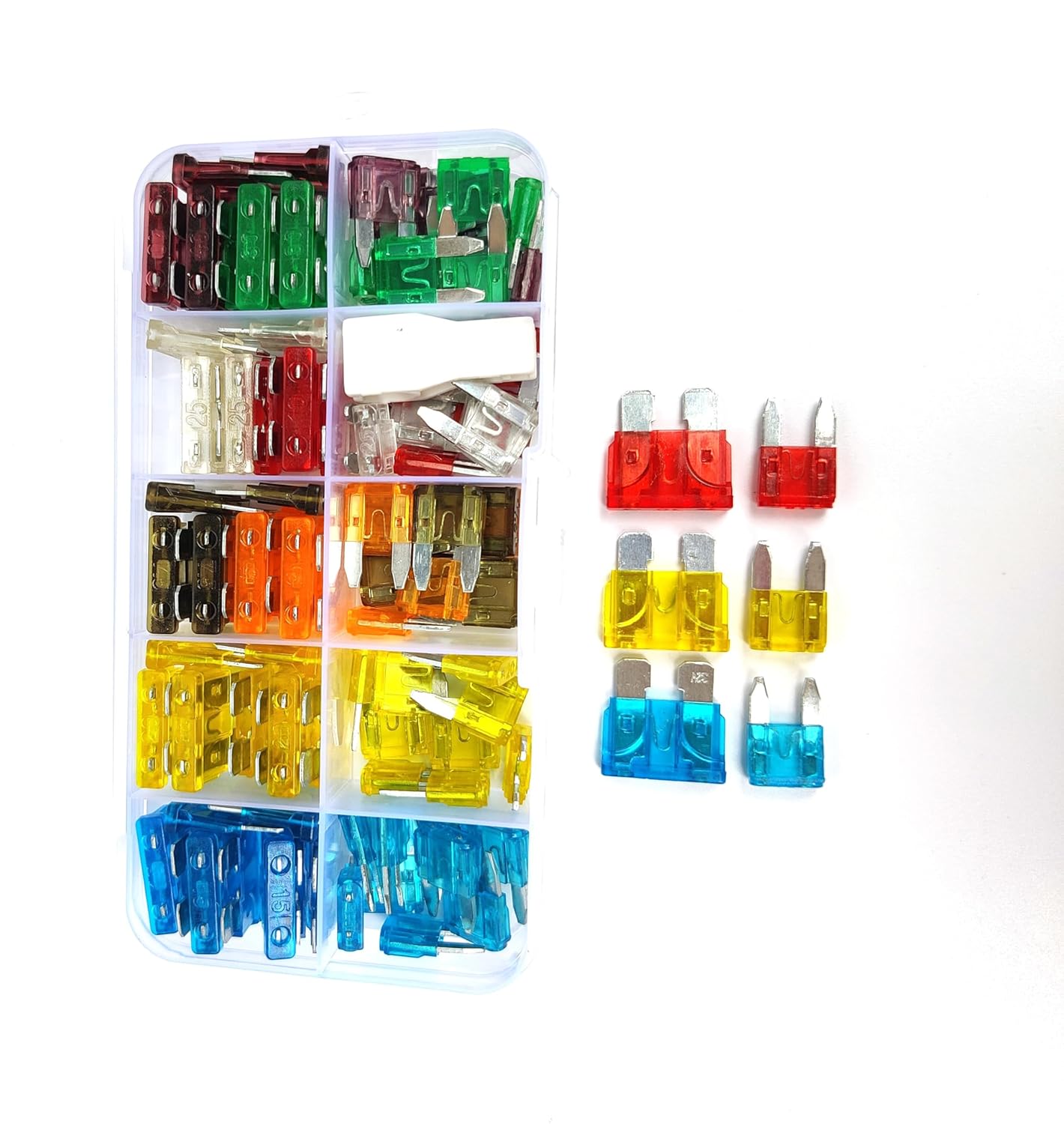 Automotive Circuit Test Light kit 3-60V DC Digital LEDTester+Car Blade Fuses+Automotive Wire Connector pins, Auto Bidirectional Voltage Tester Electric Test Pen (Test Pen + Car Blade Fuses)