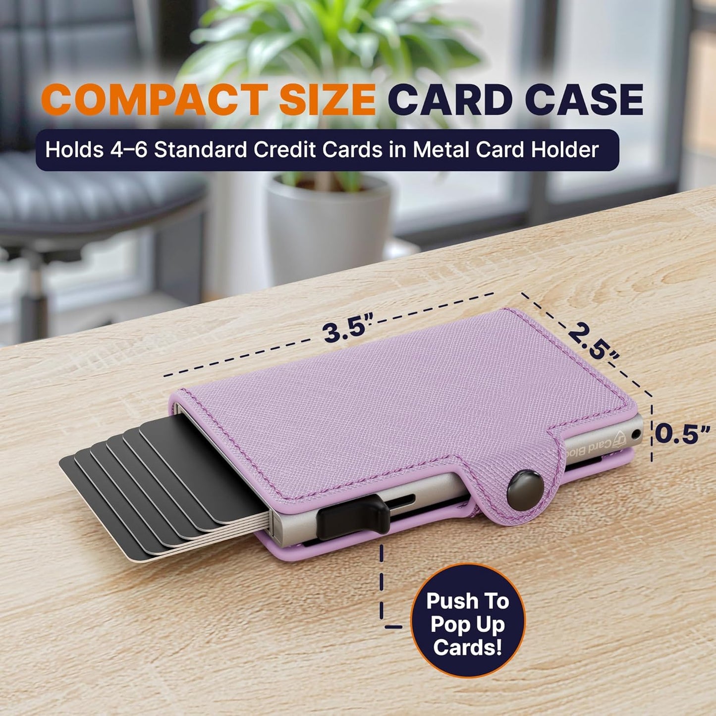 Conceal Plus Small RFID Wallet for Women, Slim RFID Blocking Credit Card Holder Womens Wallet, Smart Pop Up Minimalist Card Case, Holds 4-6 Cards Plus Cash & ID, Compact Travel Wallet 3.25"x2.5"x.5