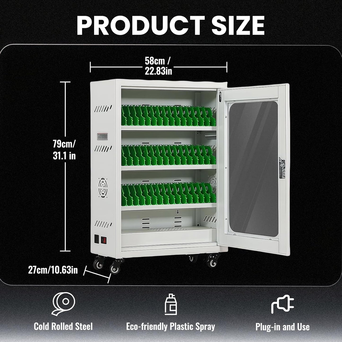 50 Device Cell Phone Charging Stations, Mobile Phone Charging Cabinet, Cellphone USB Charging Station Lockers, Rechargeable Cellphone Locker Storage Charging Station (White, 50 Slots)