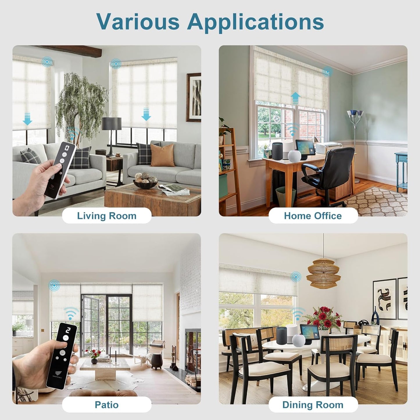 SmartWings Motorized Light Filtering Shades, Work with Matter Homekit Alexa Google, 70% Blackout Shades Translucent, Cordless Window Shades with Remote Rechargeable, Up 110" W x 148" H, Linen Sand