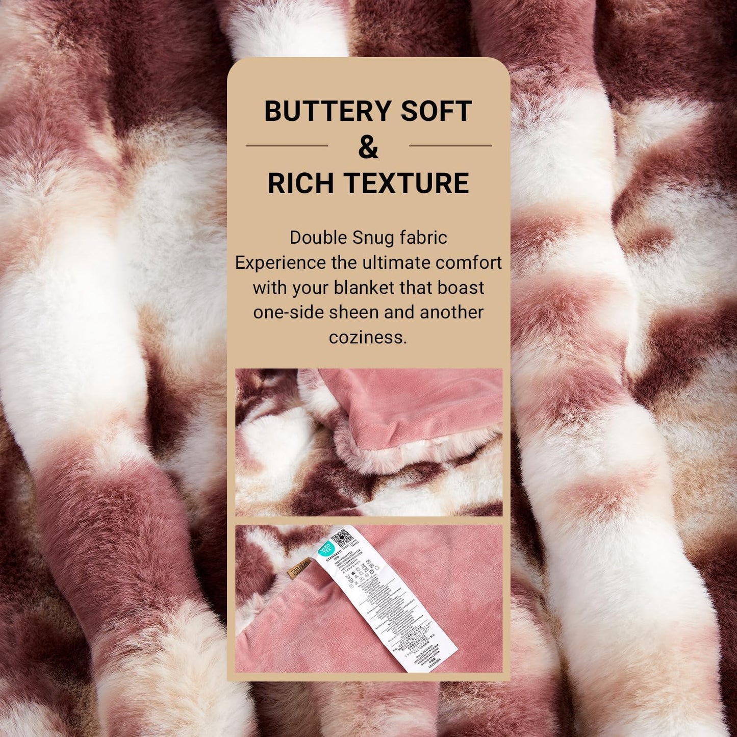 SAPHREAS Faux Fur Throw Blanket for Couch, Fluffy Fuzzy Bubble Blanket for Sofa Bed Living Room, Decor Soft Cozy Gifts for Women Men, 50x60” Tie Dye Burgundy