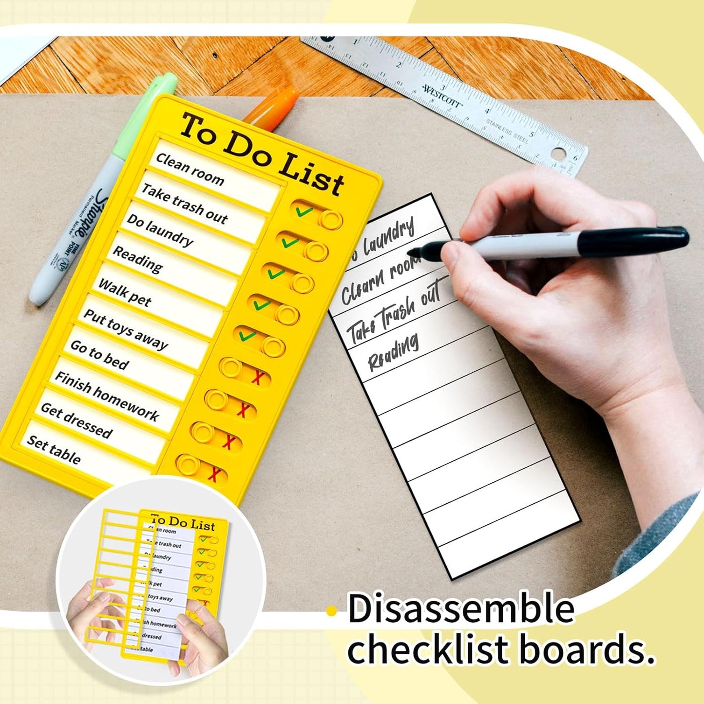 Chore Chart for Kids,To Do List, Daily Routine Chart, and Schedule Board-Checklist and Portable Memo for Efficient Task Management and Planning,Adhd Tools