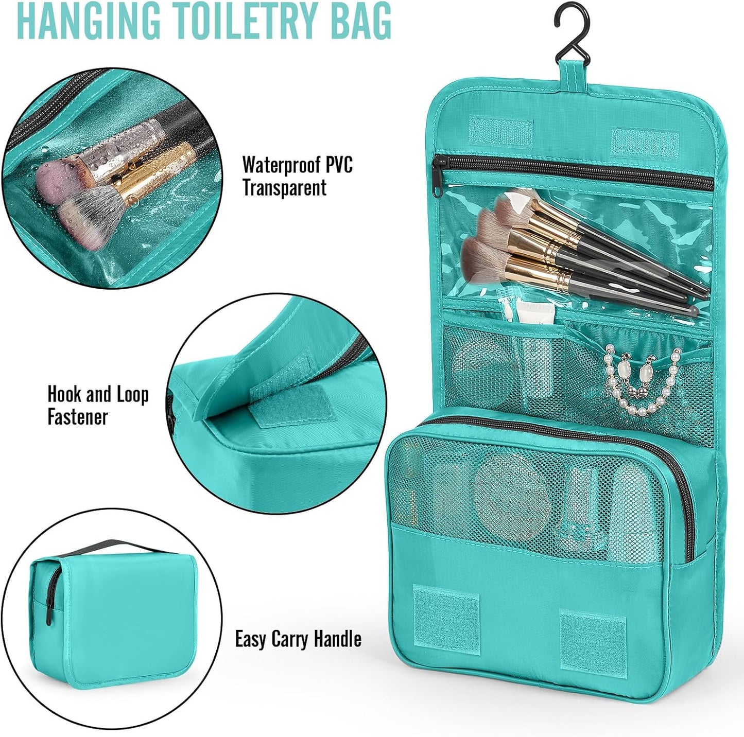 Veken 8 Set Packing Cubes for Kids, Travel Essentials Suitcase Organizer Bags in 4 Sizes, Carry-On Luggage Accessories with Laundry & Hanging Toiletry Bag, Must-Have for Airplane, Road Trip & Camping