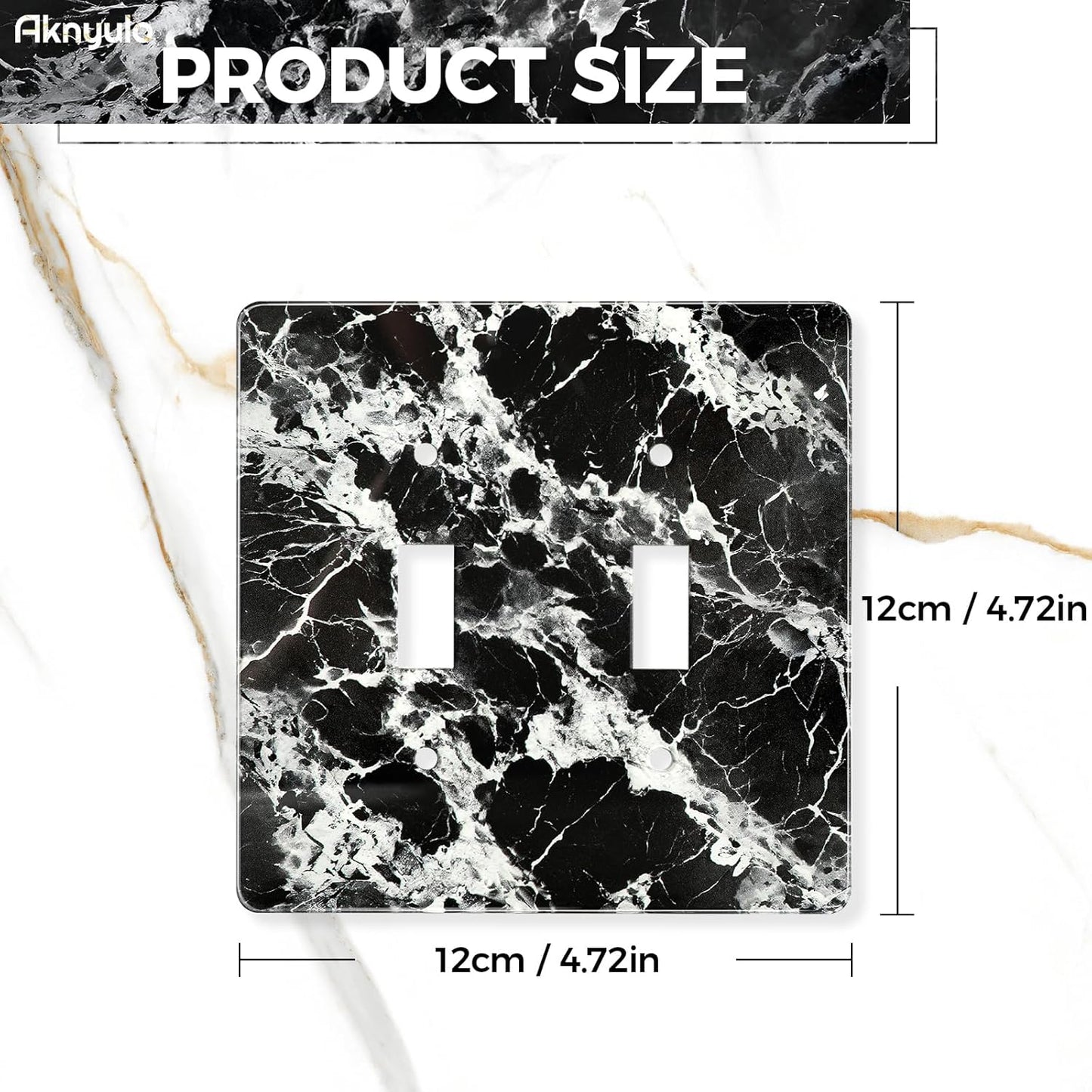 Black White Marble Pattern Acrylic Wall Plate Cover Switch Plate Covers Cover Light Switch Cover Switch Cover Decorative Double Gang Toggle Outlet Covers Switch Cover