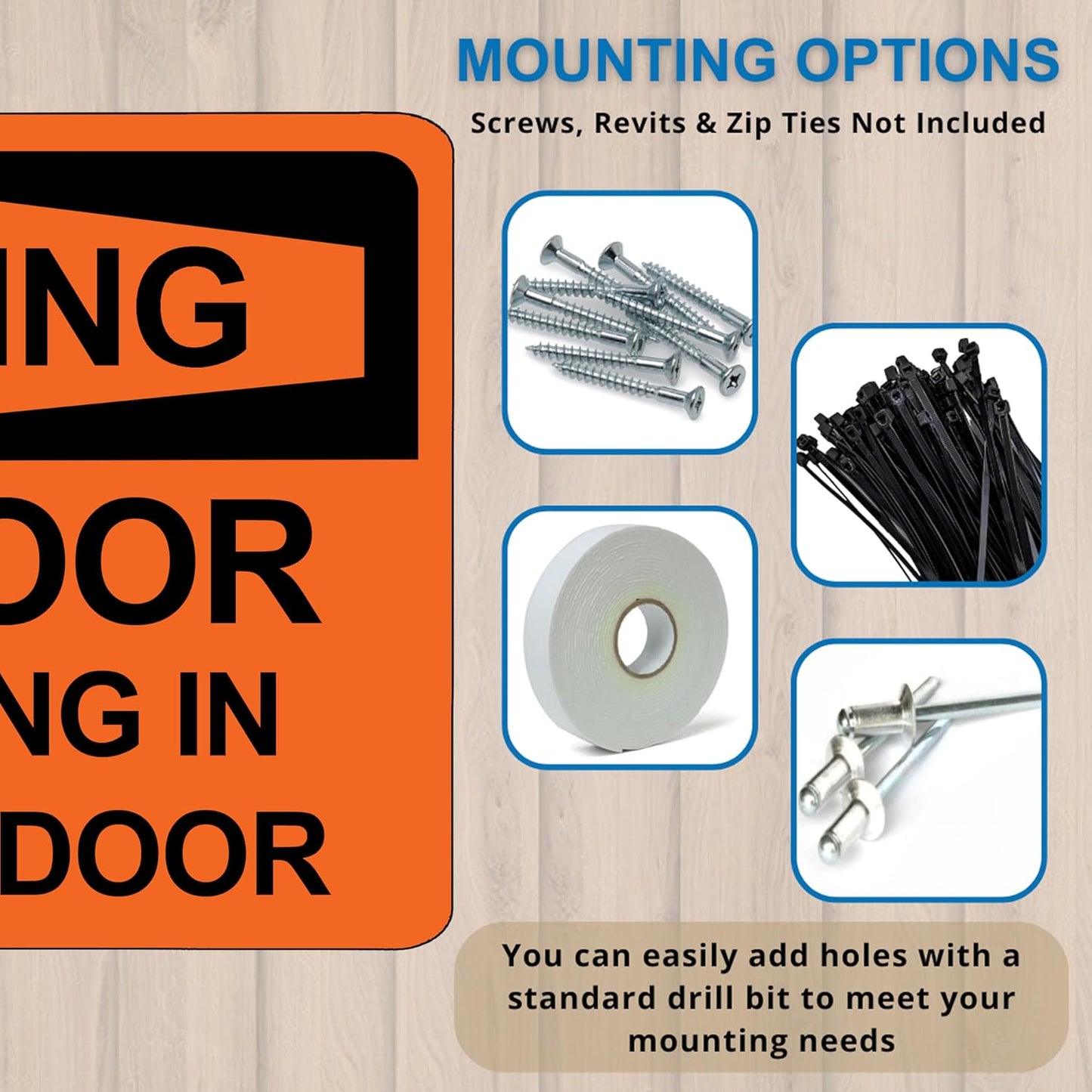 Notice Keep Door Closed Unless Loading or Unloading Sign - ADA Compliant Digitally Printed Text Wall Signs – Loading Docks Delivery Zone Safety Security Sign - Plastic – 5” x 7”