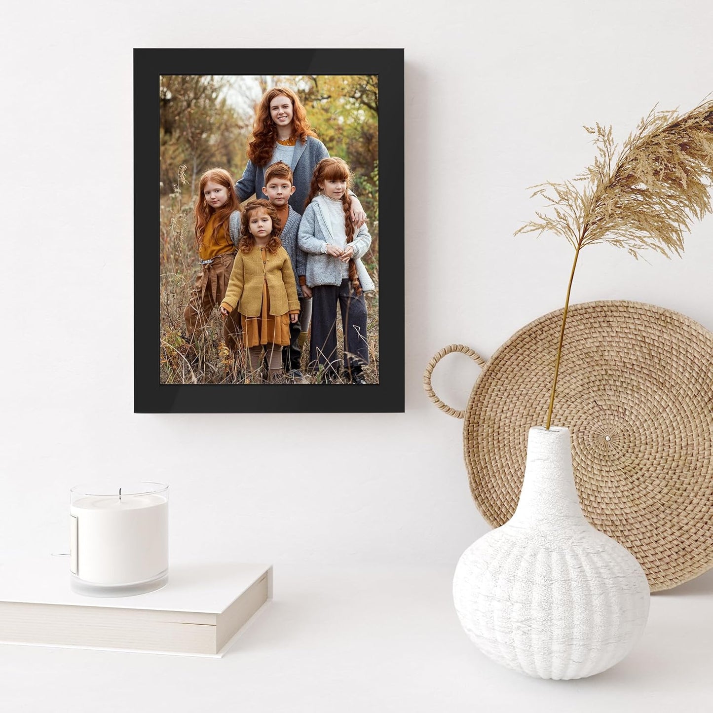 Custom Canvas Photo Prints with 8x10in Picture Framed, Personalized Picture Canvas Wall Art, Wall and Tabletop Display Photo Frame for Family Gifts for Mom/Men (Black)