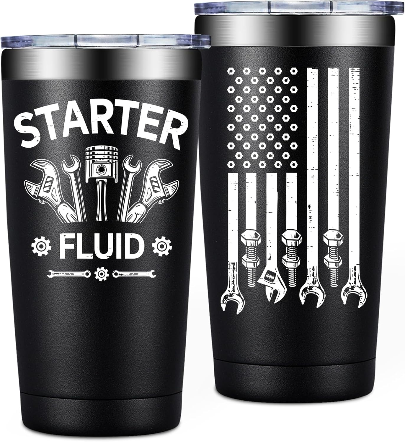 SpenMeta Mechanic Gifts - Mechanic Gifts for Men, Car Guy, Car Enthusiast - Christmas Birthday Fathers Day Gift for Mechanics - 20oz Starter Fluid Tumbler Cup