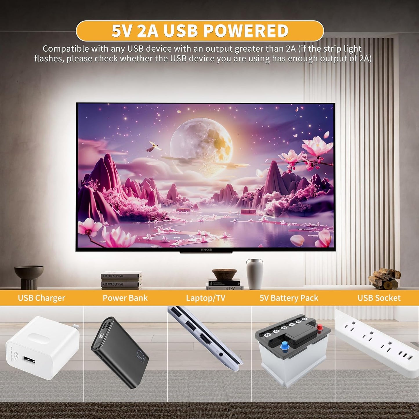 PAUTIX 5V USB COB LED Strip Light 6.56ft/2m 1200lm, Dimmable 640LEDs 6000K Daylight White CRI90+ with RF Remote TV Backlight,Flexible Under Cabinet Tape Light for Bedroom,Kitchen,Home DIY Lighting
