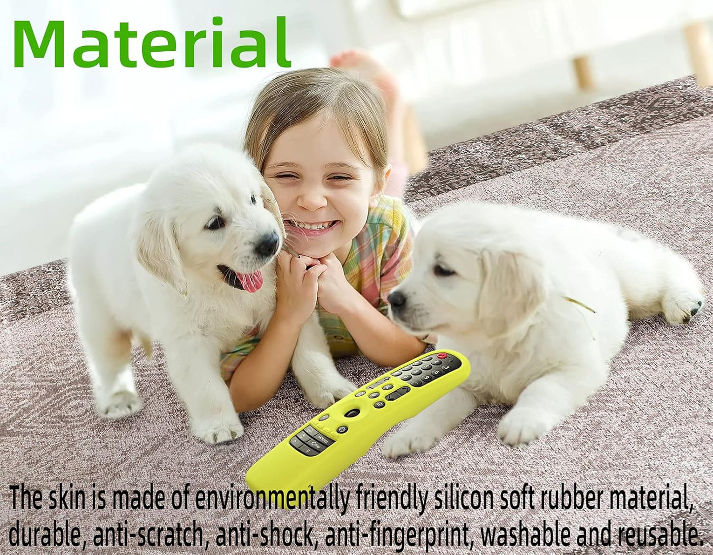 Hi Color Silicone Cover for MR24GA/MR21GA/MR22GN/MR23GA Protective Case Compatible with LG Magic TV C2 C3 G3 OLED Remote Control Slicone Sleeve with Lanyard (Glow Blue)