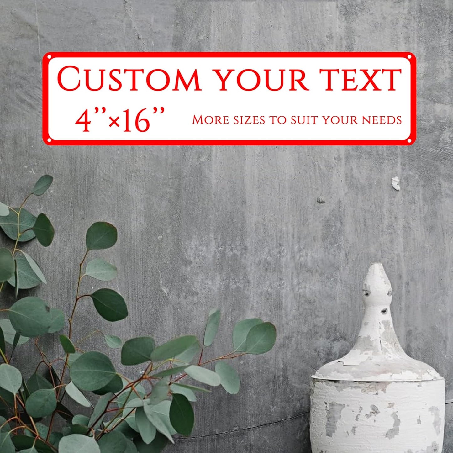 Custom Sign,street signs customized，Reflective,Aluminum Weatherproof Metal Sign Multiple Sizes, Customize for Street, Business, Workplace, office, Home, Delivery Signs(4 * 16 Inch)
