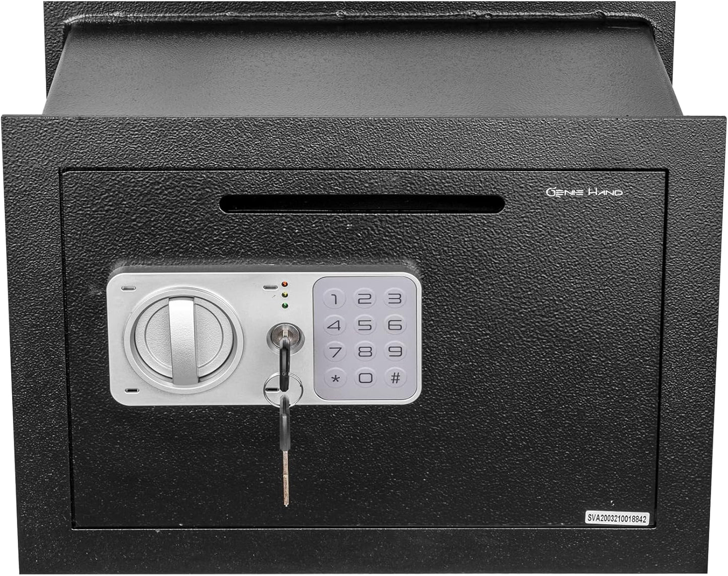 Genie Hand – Time Delay Safe, Anti Robbery Safe Box, Timed Controlled Opening – B-Class Lock – Anti Bounce Technology (Wall – Medium – Depository)