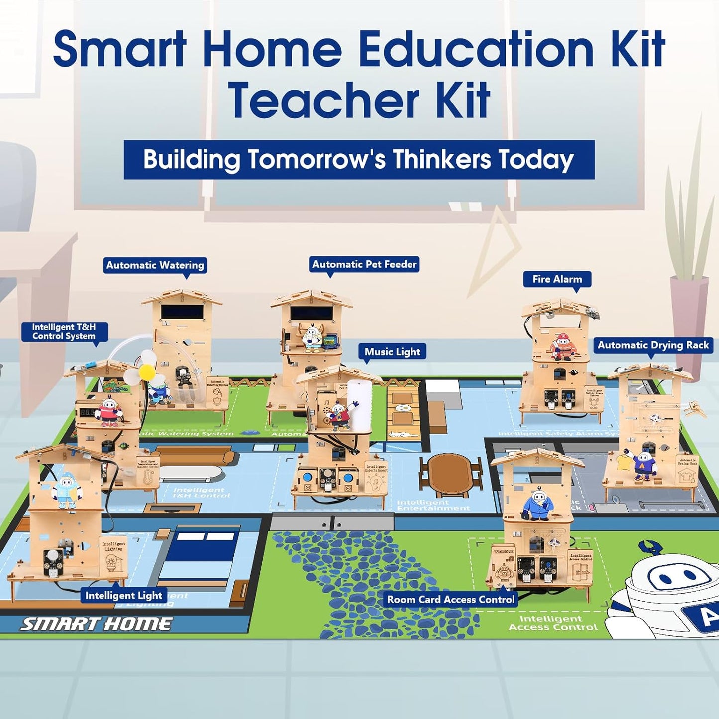 ACEBOTT 8-Piece Set ESP32 STEM Smart Home Education Kit Compatible with Arduino, STEM Robotics Science Kits for Kids Age 12+, Engineering Projects STEAM Activities Gifts 12+ Year Old Boys Crafts