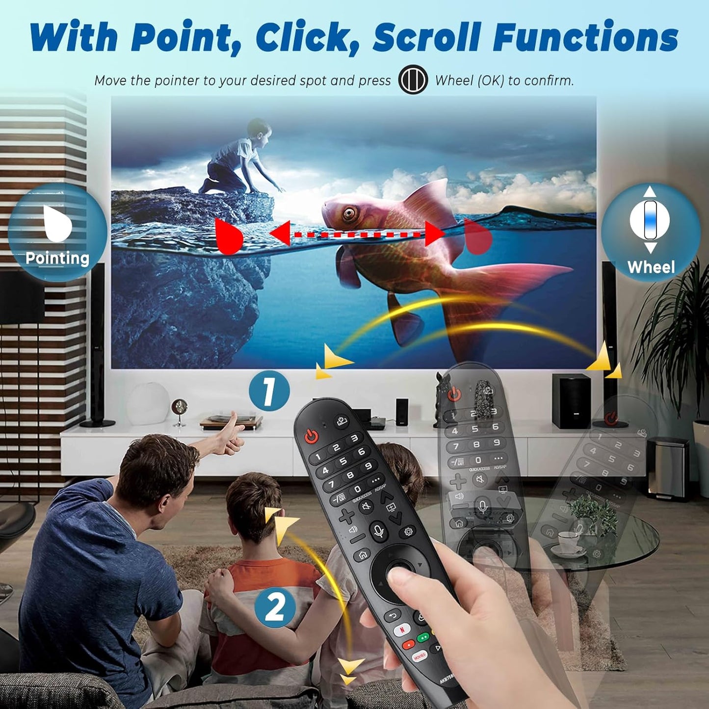 Replacement Voice LG Magic Remote Control AKB75855501, Universal LG TV Remote AN-MR20GA with Pointer Function for OLED QNED 4K NanoCell Webos Smart TV, Replaced MR19BA MR18BA MR21 MR22 MR23 MR24