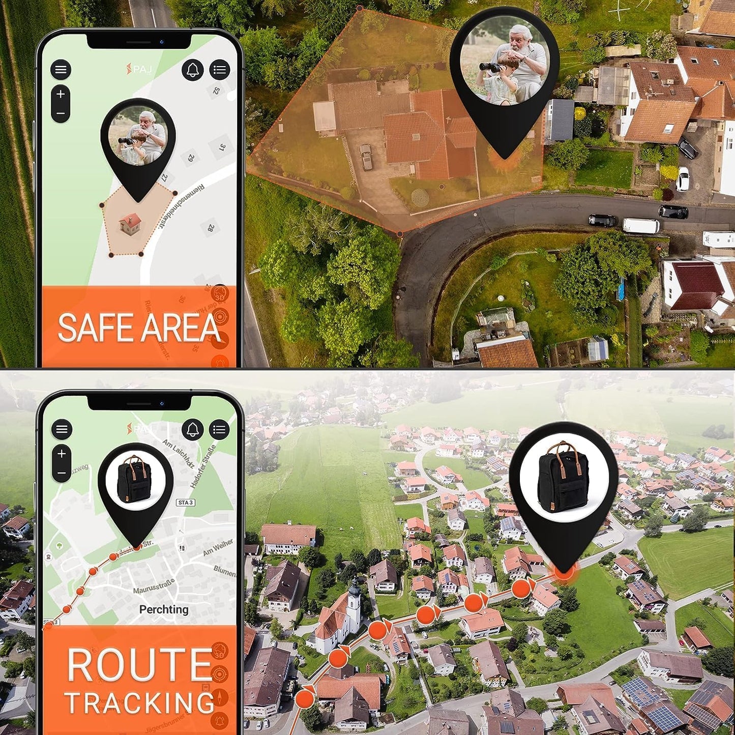 PAJ GPS Easy Finder – Human Tracking Device, GPS Tracker for Kids, Elderly, Seniors, Dementia, Alzheimer, up to 14 Days Battery Life, Real Time GPS Tracker, SOS Emergency Button & Shutdown Alarm