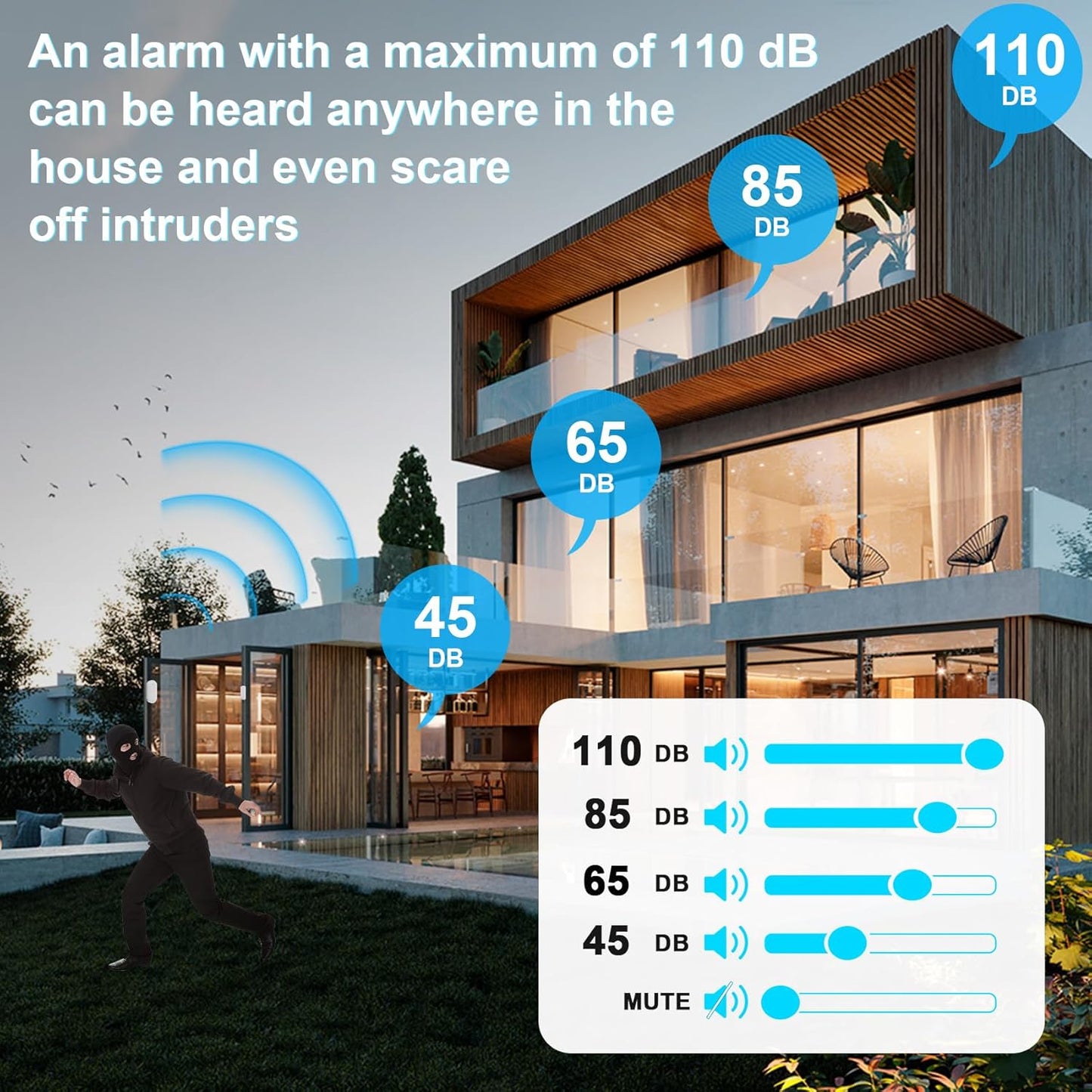 SanJie Door Chime, Door Open Contact Sensor Alarm with 500 FT Range,55 Chimes 5 Adjustable Volume for Business/Store/Home/Office When Entering 3 Sensors + 1 Receiver