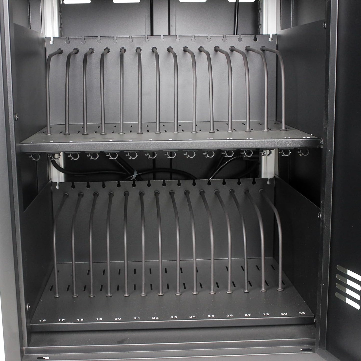 Laptop Charging Cart, 31+4 Charging Ports Laptop Storage Cart, 35-Bay Mobile Charging Cabinet for iPads up to 16.3", Chromebook Devices, Cord Management, Access Lock.School,Business.Black