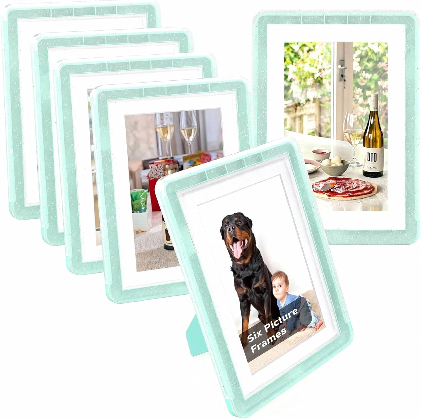 5x7 Picture Frame, Clear Acrylic Photo Frame with White Mat for 4x6 Photos, One-Piece Shatterproof Tool-Free Design, UV-Resistant Waterproof Tabletop Frame for Home Office Decor with 10-Year Warranty