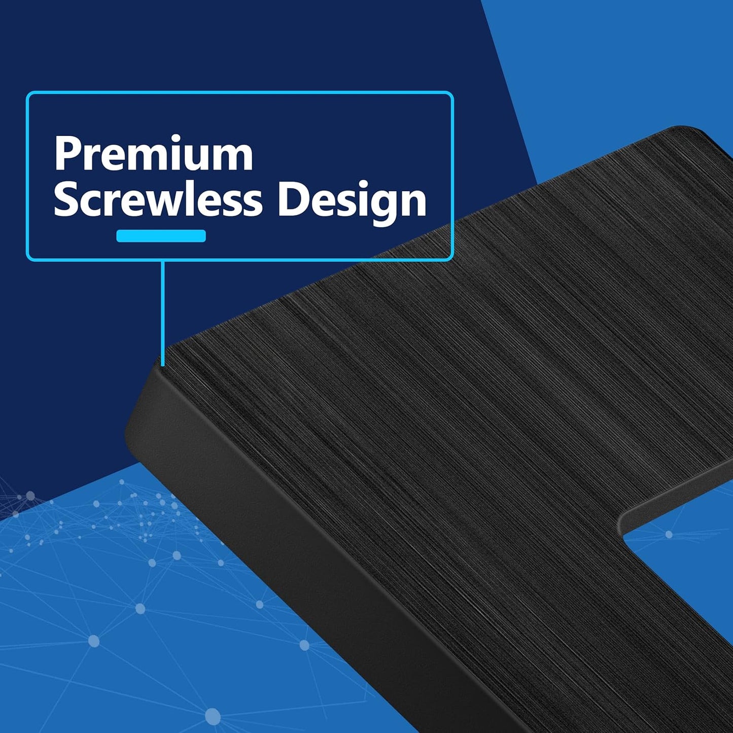 LIDER Brushed Finish Decorator Switch Cover, Screwless Wall Plate, Mid-Size 1-Gang 4.88" x 3.11", Unbreakable Polycarbonate Thermoplastic, UL Listed, LSWP-31M-BBK, Brushed Black