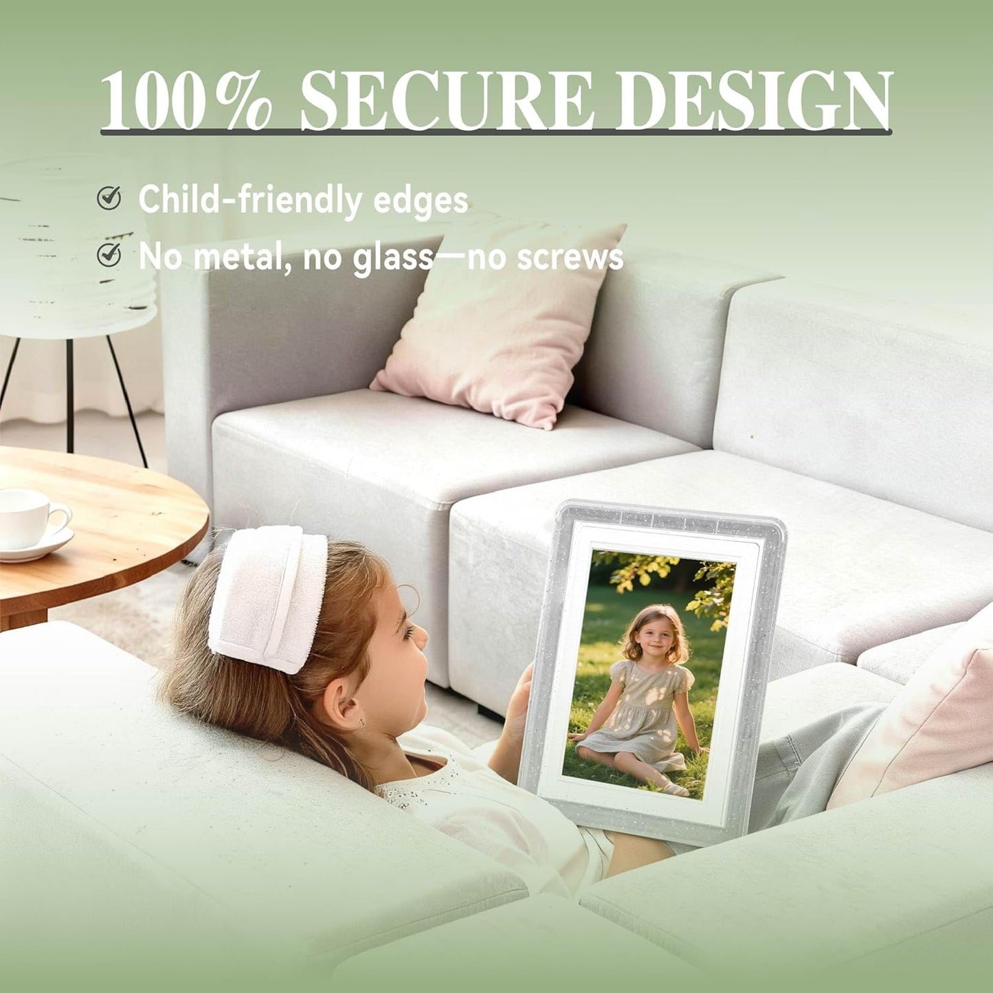 5x7 Picture Frame, Clear Acrylic Photo Frame with White Mat for 4x6 Photos, One-Piece Shatterproof Tool-Free Design, UV-Resistant Waterproof Tabletop Frame for Home Office Decor with 10-Year Warranty