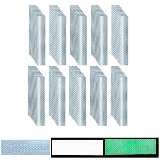 Glow in The Dark Reflective Stickers 1 inch X 6 inch for Car, High Visibility Warning Safety Reflective Strips (100 Pcs)